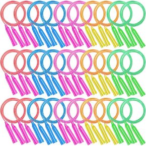 36 Pack Kids Jump Rope Set,7.3 Feet Jump Ropes for Kids,Colorful Jump Ropes,Plastic Kids Skipping Rope,Adjustable Jumping Ropes for Party Favors,Birthday Gifts,Indoor Outdoor Activity