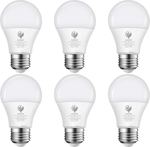 A19 LED Light Bulb, 75W Equivalent LED Bulb, 11W 5000K Daylight, 1100 Lumens, Non-Dimmable Light Bulbs, CRI 85+, No Flicker E26 Base Bulbs for Home Office, 6-Pack in Saudi Arabia
