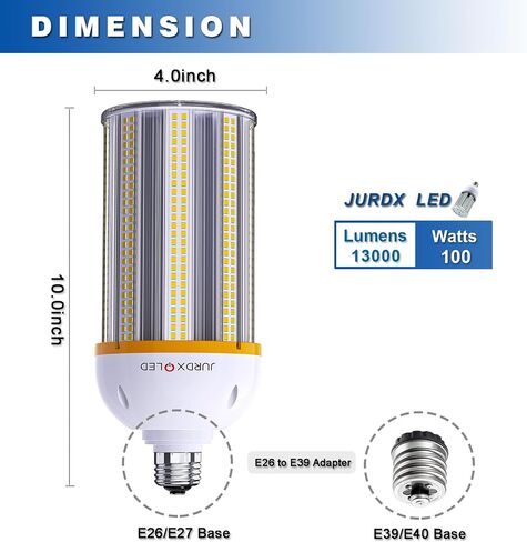 1Pack 400W Equivalent LED Corn Light Bulb 4000 Lumen 5000K 30W Large Area Cool Daylight White E26/E27 Medium Base for Outdoor Indoor Garage Warehouse Factory Workshop Street Backyard in Saudi Arabia