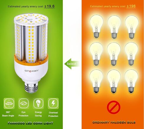 1Pack 400W Equivalent LED Corn Light Bulb 4000 Lumen 5000K 30W Large Area Cool Daylight White E26/E27 Medium Base for Outdoor Indoor Garage Warehouse Factory Workshop Street Backyard in Saudi Arabia