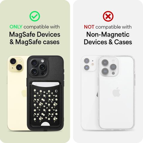 محفظة CYRILL Kajuk Mag، حامل بطاقات مغناطيسي، جلد نباتي فاخر [متوافق مع حافظات MagSafe فقط] - كريمي in Kuwait