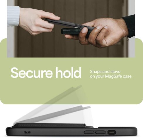 محفظة CYRILL Kajuk Mag، حامل بطاقات مغناطيسي، جلد نباتي فاخر [متوافق مع حافظات MagSafe فقط] - كريمي in Kuwait