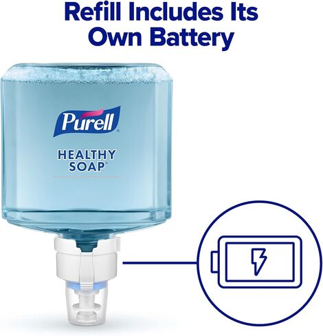 رغوة صابون صحية من العلامة التجارية Purell، رائحة منعشة، عبوة إعادة تعبئة سعة 1200 مل لموزع الصابون اليدوي PURELL ES4 (عبوة من قطعتين) - 5077-02 - تم تصنيعها بواسطة GOJO, Inc. in Saudi Arabia