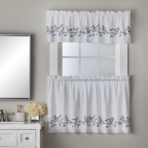 SKL Home by Saturday Knight Ltd. Aviary Curtain Tier Pair, 54 Inches x 24 Inches, Pastels in Saudi Arabia
