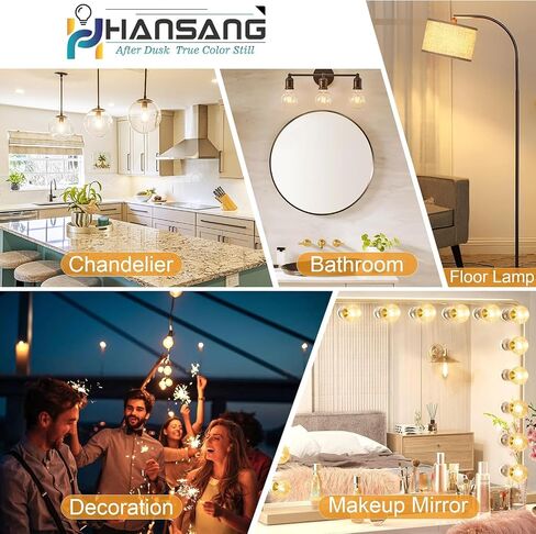 hansang 8 Pack G25 LED Edison Globe Light Bulbs, 3000K Soft White, E26 Base Round Light Bulbs for Bathroom Vanity, 6W 60W Incandescent Equivalent, CRI 85+, 600LM, AC 120V, Clear Glass, Non-dimmable in Saudi Arabia