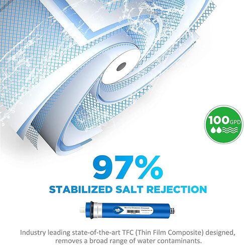 Membrane Solutions 150 GPD RO Membrane, Reverse Osmosis Membrane, RO Membrane Replacement, Reverse Osmosis Filter Replacement for Under Sink Home Drinking RO Water Purifier System (2 PACK) in Saudi Arabia