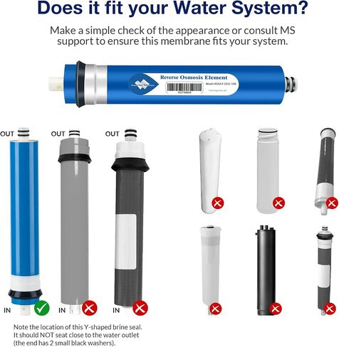 Membrane Solutions 150 GPD RO Membrane, Reverse Osmosis Membrane, RO Membrane Replacement, Reverse Osmosis Filter Replacement for Under Sink Home Drinking RO Water Purifier System (2 PACK) in Saudi Arabia