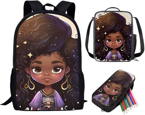 African Boy Backpack with Lunch Box for Kids Age 8-10 Basketball Bookbag with Lunch Bag Pencil Case Set 3 in 1 Art American School Bags Lunchbox 3Rd 4Th Black Boys Schoolbag Midlle School in Saudi Arabia