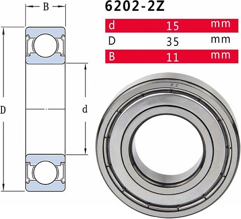 6204-ZZ Bearings, 20x47x14mm Ball Bearing 6204zz Bearing ID 20mm, OD 47mm, Thickness 14mm Deep Groove Ball Bearing for 3D Printer, Fidget Spinner, Scooters Ball Bearing 2pcs in Saudi Arabia