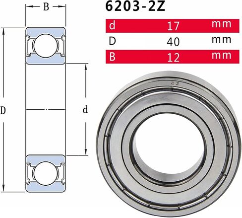 6204-ZZ Bearings, 20x47x14mm Ball Bearing 6204zz Bearing ID 20mm, OD 47mm, Thickness 14mm Deep Groove Ball Bearing for 3D Printer, Fidget Spinner, Scooters Ball Bearing 2pcs in Saudi Arabia