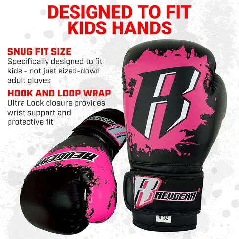 قفاز ملاكمة من سلسلة القتال للأطفال من Revgear | مصممة لتناسب أيدي الأطفال | مثالية للفنون القتالية المختلطة والفنون القتالية وكراف ماغا in Kuwait