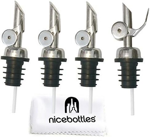nicebottles Perfect Pour Weighted Stainless Steel Pourer, Pack of 4 in Saudi Arabia