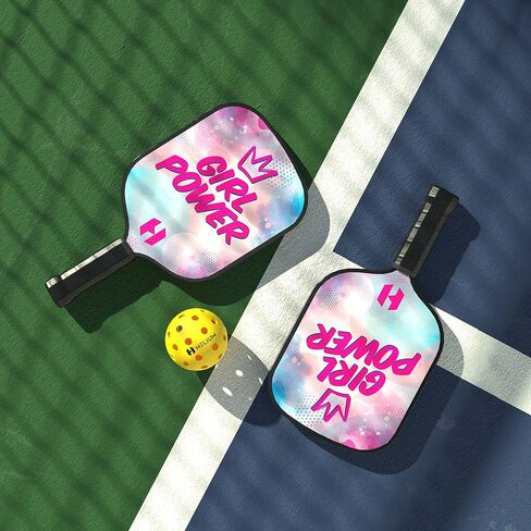 Helium Pickleball Paddle for Kids – Child Size for Children 12 and Under, Lightweight Honeycomb Core, Graphite Strike Face, Pickleball Paddle & Drawstring Bag - Girl Power in Saudi Arabia