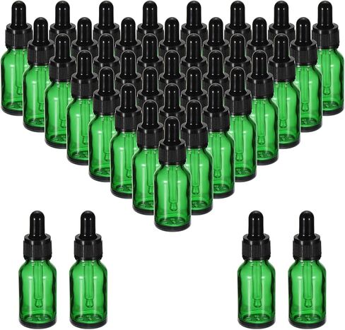 PATIKIL 10ml Glass Dropper Bottle, 36Pcs Leakproof Essential Oils Sample Liquid Perfume Container with Eye Dropper for Storage Travel, Green in Saudi Arabia