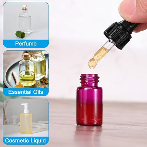 PATIKIL 10ml Glass Dropper Bottle, 36Pcs Leakproof Essential Oils Sample Liquid Perfume Container with Eye Dropper for Storage Travel, Green in Saudi Arabia