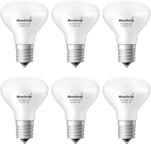 لمبة E17 R14 LED قابلة للتعتيم 4 وات (ما يعادل 40 وات) لمبة إضاءة صغيرة، قاعدة متوسطة E17، 300 لومن، لمبة إضاءة خزانة كوريو، أبيض ناعم 2700 ك، حزمة من 2 in Kuwait