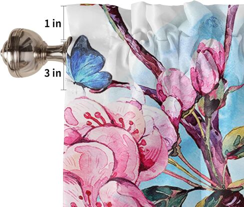Window Curtains Valances, Lotus Flower Leaves Carp Koi Fish Traditional Chinese Art Ink Painting Rod Pocket Cafe Valance Short Curtains for Kitchen, Bedroom, Living Room, 1 Panel, 54X18 in Saudi Arabia