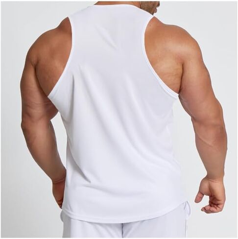 Athletic Tank Tops for Men Slim Fit Quick Dry Runnning Top Workout Gym Muscle Tanks in Saudi Arabia