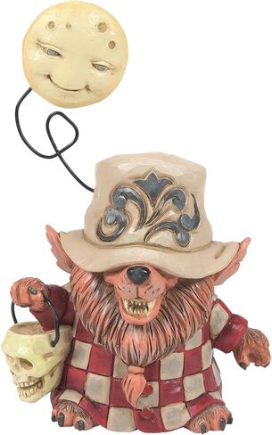 Enesco Jim Shore Heartwood Creek Halloween Werewolf with Moon and Skull Basket Figurine- Resin Hand Painted Crafted Collectible Decorative Figurines Home Decor Sculpture Shelf Statue Gift, 5.1 Inch in Saudi Arabia