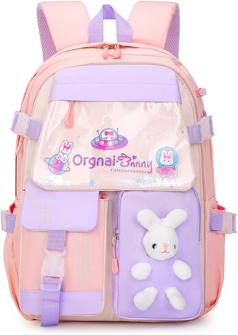 Dorlubel Girls Backpack Elementary School Bunny Backpack for girls Kindergarten Preschool Bookbag Large Capacity (Purple Bunny) in Saudi Arabia