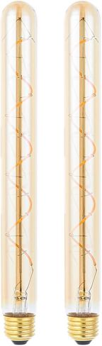 Dimmable 4W Tube LED Eison Bulb, T10 Vintage Long LED Bulb 40 Watt Equivalent Warm White 2700K, E26 Medium Base Amber Colored 7.3 Inch Long tubular edison bulb, 3 Pack in Saudi Arabia