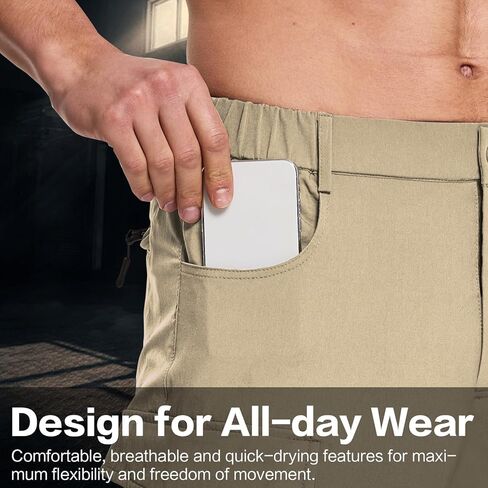 شورت Acubozzntb للرجال للمشي لمسافات طويلة، شورت كاجوال سريع الجفاف مع جيوب متعددة للرجال، الركض، التسلق، صيد الأسماك، المشي in Kuwait