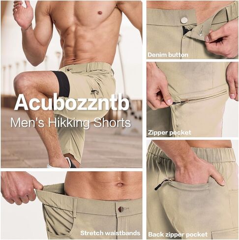 شورت Acubozzntb للرجال للمشي لمسافات طويلة، شورت كاجوال سريع الجفاف مع جيوب متعددة للرجال، الركض، التسلق، صيد الأسماك، المشي in Kuwait