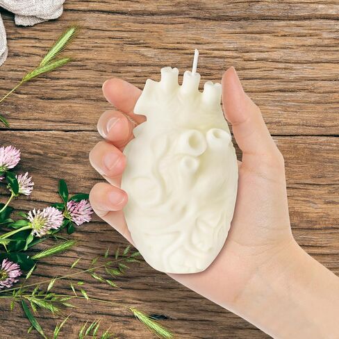Zainpe Anatomical Heart Shaped Candle Gift Pine Fragrance Natural Soy Wax Handmade Aromatherapy Candle Home Aesthetic Decor Desk Decoration for House Bedroom Party Supplies Rose Pink 2.4 x 4.1 in in Saudi Arabia
