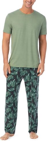 Cuddl Duds Sleepwear for Men Short Sleeve Crewneck Shirt and Long Pant Pajama Set in Saudi Arabia