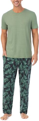 Cuddl Duds Sleepwear for Men Short Sleeve Crewneck Shirt and Long Pant Pajama Set in Saudi Arabia