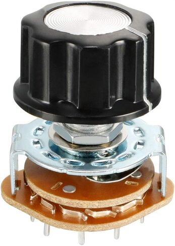 uxcell 4P3T 4 Pole 3 Throw Single Deck Band Channel Rotary Switch Selector with Black Plastic Knob in Saudi Arabia