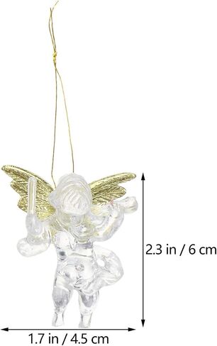 BESTOYARD 24pcs Christmas Angel Ornaments Set Mini Size Angel Ornaments Clear Plastic Hanging Angels for Christmas Tree Decorations 6cm Asoorted Color in Saudi Arabia