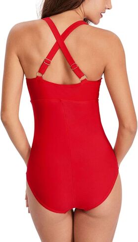 ملابس سباحة نسائية من قطعة واحدة، ملابس سباحة للتدريب الرياضي مبطنة للتحكم في البطن وحزام قابل للتعديل in Kuwait