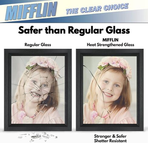 أوراق استبدال زجاجية لإطار الصورة من MIFFLIN-USA (8 × 10 بوصة، شفافة كريستالية، 3 عبوات) معززة بالحرارة 8 × 10 ورقة زجاجية بإطار صور عالية الوضوح، 8 × 10 غطاء زجاجي شبه مقسى in Kuwait