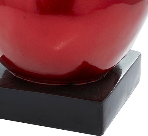 Deco 79 Polystone Fruit Apple Sculpture with Black Base, 11" x 11" x 17", Red in Saudi Arabia