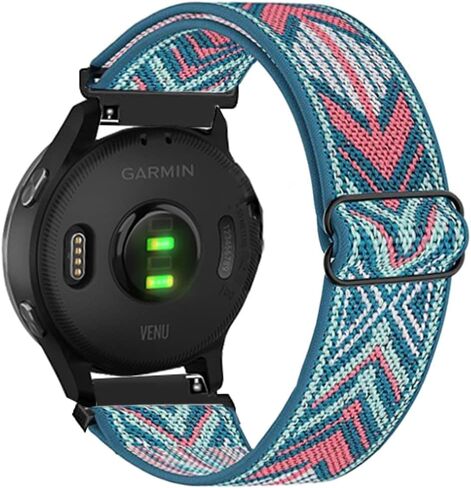 Compatible with Garmin Venu 2 plus/Venu Sq/Vivoactive 3 watch band,Stretchy Nylon Replacement Strap bands fits most 20mm Watch Lugs Compatible for Vivoactive 3 Music/Forerunner 245 Music,Forerunner 645/645 Music in Kuwait