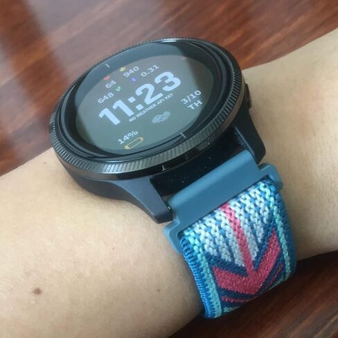 Compatible with Garmin Venu 2 plus/Venu Sq/Vivoactive 3 watch band,Stretchy Nylon Replacement Strap bands fits most 20mm Watch Lugs Compatible for Vivoactive 3 Music/Forerunner 245 Music,Forerunner 645/645 Music in Kuwait