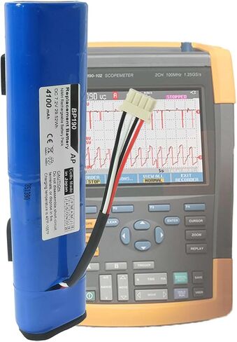 بطارية بديلة للطاقة الحرفية لسلسلة Fluke ScopeMeter 190 و190c | 4100 مللي أمبير | نيمه | 7.2 فولت | صنع في خلايا اليابان | يستبدل بطارية فلوك BP190، B11432 و677390. in Kuwait