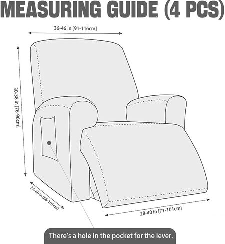NORTHERN BROTHERS Recliner Chair Covers, Recliner Cover, Recliner Covers That Stay in Place, Recliner Covers, Reclining Couch Covers (4 Pieces, 1 seat, Khaki) in Kuwait