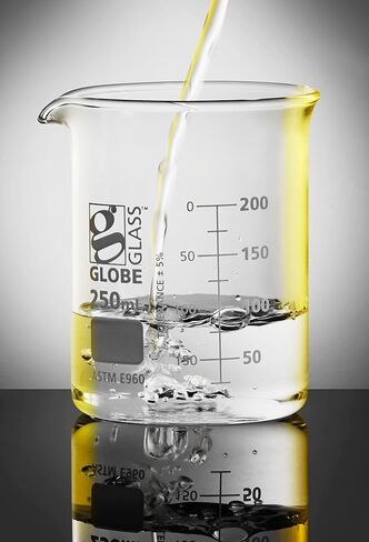 Globe Scientific Beaker, Globe Glass, 600mL, Low Form Griffin Style, Dual Graduations, 3.3 Borosilicate Glass, ASTM E960, 6/Box (8010600) in Saudi Arabia