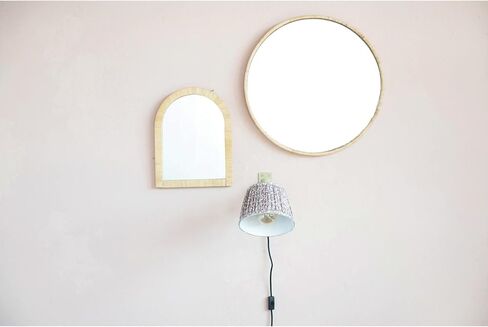 مرآة حائط بإطار دائري من الروطان من Creative Co-Op، مقاس 24 × 24 بوصة، طبيعية in Saudi Arabia