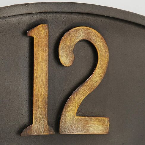 WHW Whole House Worlds Industrial Modern Wall Clock, Pewter Grey Metal, Antique Gold Numerals, Quartz Movement, 30 Inches Diameter, Oversized in Saudi Arabia