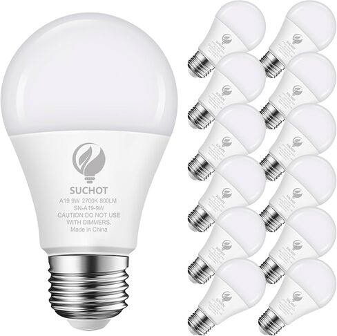 A19 LED Light Bulb, 75W Equivalent LED Bulb, 11W 5000K Daylight, 1100 Lumens, Non-Dimmable Light Bulbs, CRI 85+, No Flicker E26 Base Bulbs for Home Office, 6-Pack in Saudi Arabia