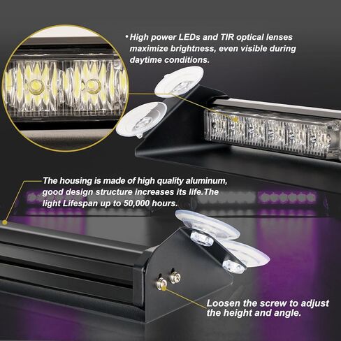aspl 2x14 بوصة 24led داش أضواء الطوارئ القوية الداخلية الأمامية / الخلفية الزجاج الأمامي سطح السفينة سبليت أضواء تحذير السلامة شريط ضوء المخاطر لمركبات شاحنة السيارات (العنبر / الأبيض) in Saudi Arabia