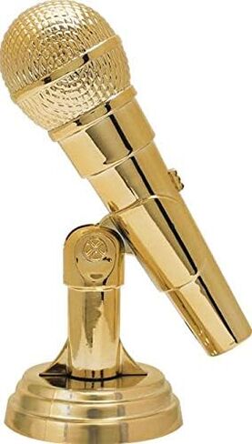 Crown Awards Microphone Trophies - 14.25" Golden Microphone Trophy Great for Singing, Music, Karaoke, Lip Sync Prime in Saudi Arabia