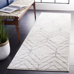 SAFAVIEH Adirondack Collection Runner Rug - 2'6" x 12', Sage & Ivory, Modern Geometric Design, Non-Shedding & Easy Care, Ideal for High Traffic Areas in Living Room, Bedroom (ADR241Y)