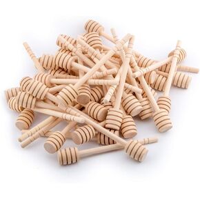 100-Pack 6 Inch Portable Wooden Jam Honey Dipper Honey Sticks for Honey Jar Dispense Drizzle Honey (6inch 100pcs)