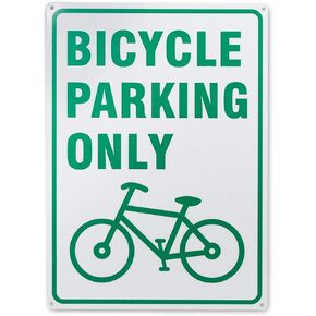 Bicycle Parking Only Sign 10 x 14 Inch 40 Mil Thick Aluminum Reflective Sign UV Protected Water Proof