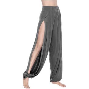 ARJOSA Women's Side Slit Harem Yoga Pants Split Wide Leg Lounge Beach Pants Pajama Bottoms