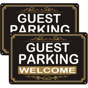 Welcome Guest Parking Signs Visitor Parking Only Sign Safety Warning Signs Easy Mounting Indoor Outdoor Use 2Pack-8 X 12 Inch